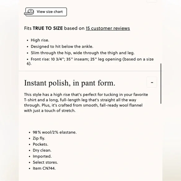 J.Crew Tall Carolina pant in wool-blend flannel 8-Tall